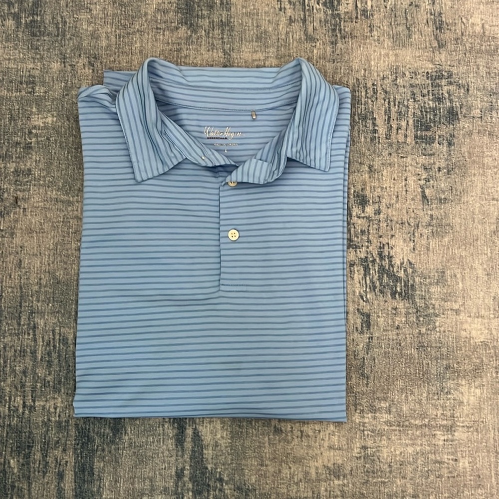 Walter Hagen men’s short sleeve large light blue stripe
